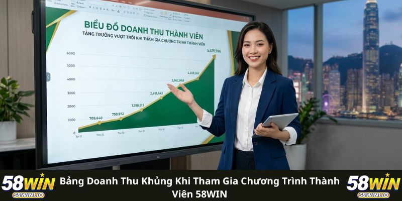 Bảng doanh thu khủng khi tham gia chương trình thành viên 58WIN
