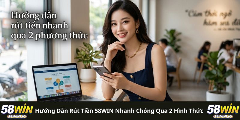 Hướng dẫn rút tiền 58WIN nhanh chóng qua 2 hình thức