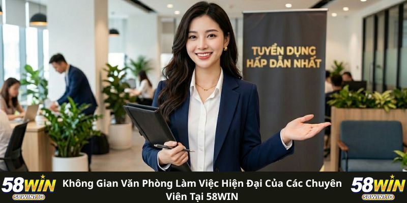 Không gian văn phòng làm việc hiện đại của các chuyên viên tại 58WIN