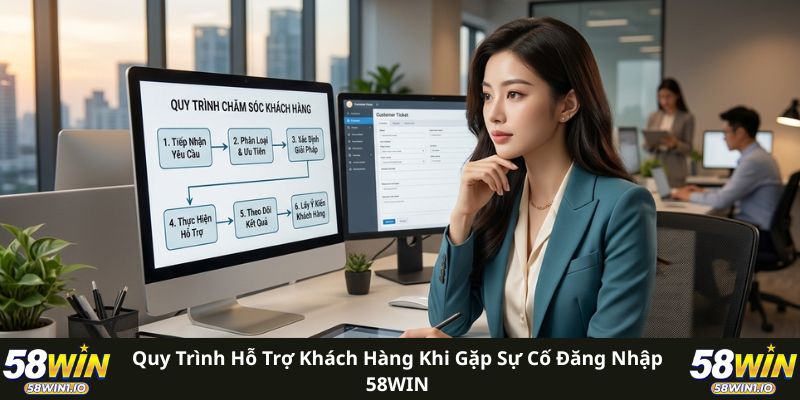 Quy trình hỗ trợ khách hàng khi gặp sự cố đăng nhập 58WIN