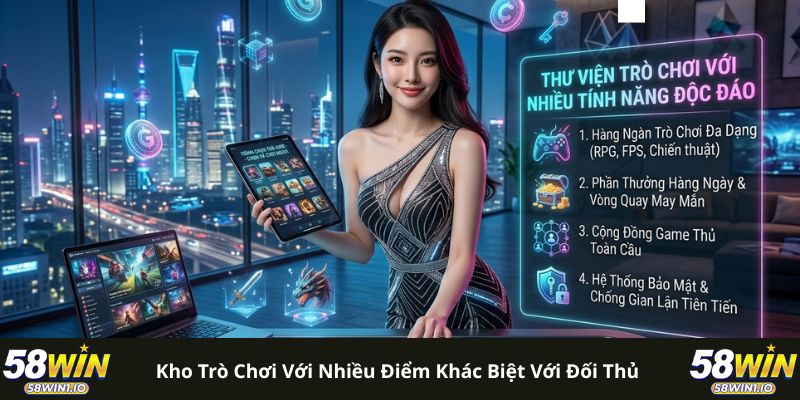Kho trò chơi với nhiều điểm khác biệt với đối thủ